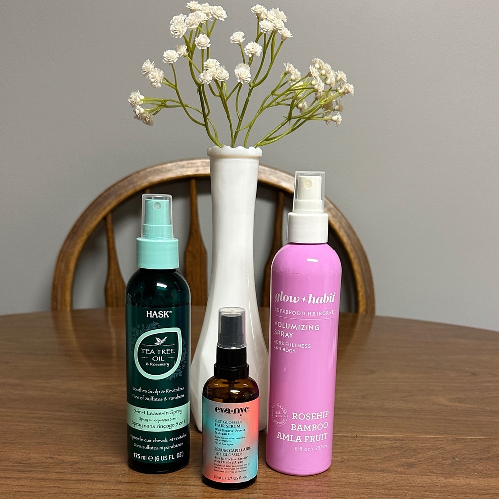 *SOLD* Trio of hair care products from Eva NYC, Glow Habit, & Hask